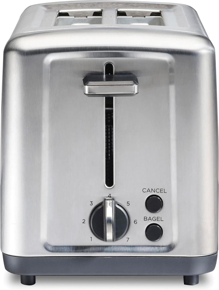 Hamilton Beach - 2 Slice Silver Stainless Steel Brushed Toaster with Extra-Wide Slots - 22992