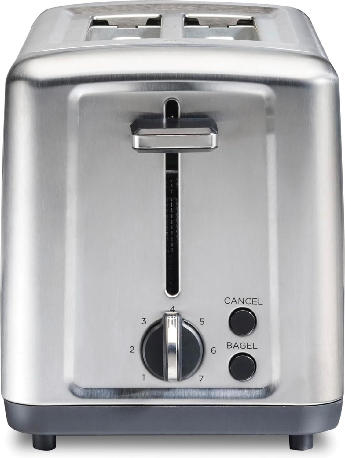 Hamilton Beach - 2 Slice Silver Stainless Steel Brushed Toaster with Extra-Wide Slots - 22992