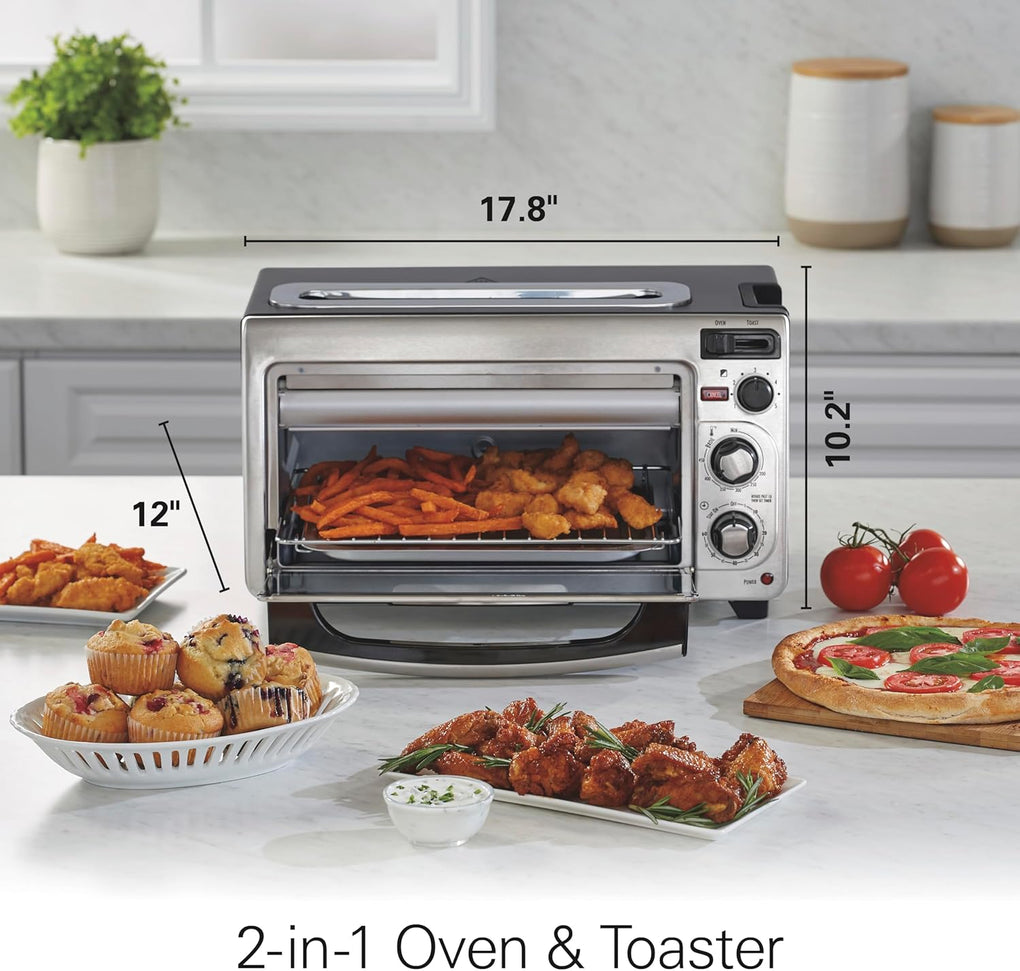 Hamilton Beach - 2-in-1 Stainless Steel Countertop Oven and Toaster - 31156