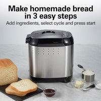 Hamilton Beach - 2 lb Black/Silver Digital Electric Bread Maker Machine Artisan and Gluten-Free - 29985