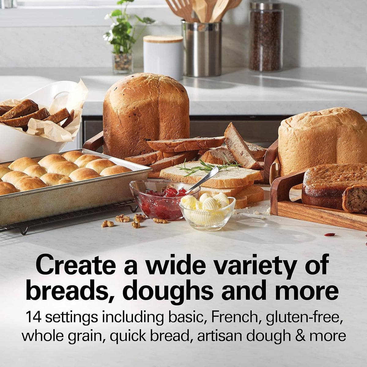 Hamilton Beach - 2 lb Black/Silver Digital Electric Bread Maker Machine Artisan and Gluten-Free - 29985