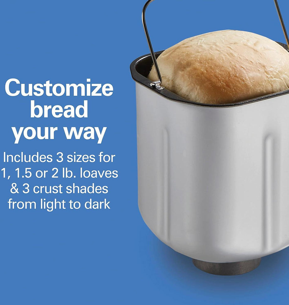 Hamilton Beach - 2 lb Black/Silver Digital Electric Bread Maker Machine Artisan and Gluten-Free - 29985