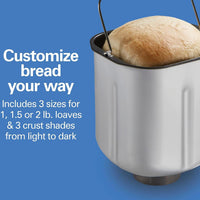 Hamilton Beach - 2 lb Black/Silver Digital Electric Bread Maker Machine Artisan and Gluten-Free - 29985