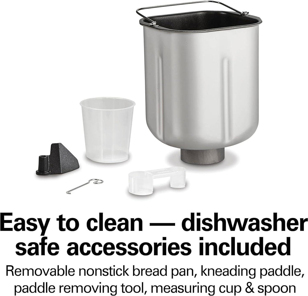 Hamilton Beach - 2 lb Black/Silver Digital Electric Bread Maker Machine Artisan and Gluten-Free - 29985