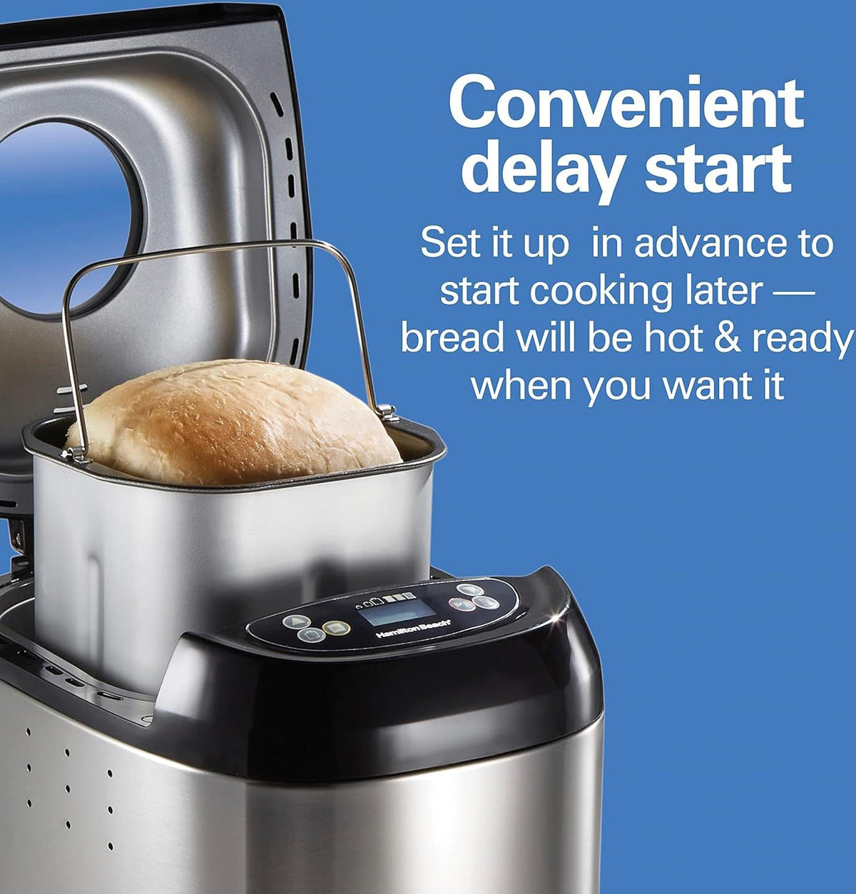 Hamilton Beach - 2 lb Black/Silver Digital Electric Bread Maker Machine Artisan and Gluten-Free - 29985