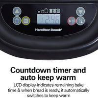 Hamilton Beach - 2 lb Black/Silver Digital Electric Bread Maker Machine Artisan and Gluten-Free - 29985