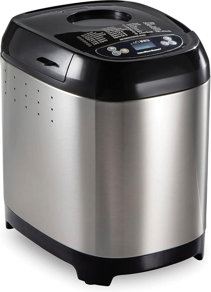Hamilton Beach - 2 lb Black/Silver Digital Electric Bread Maker Machine Artisan and Gluten-Free - 29985