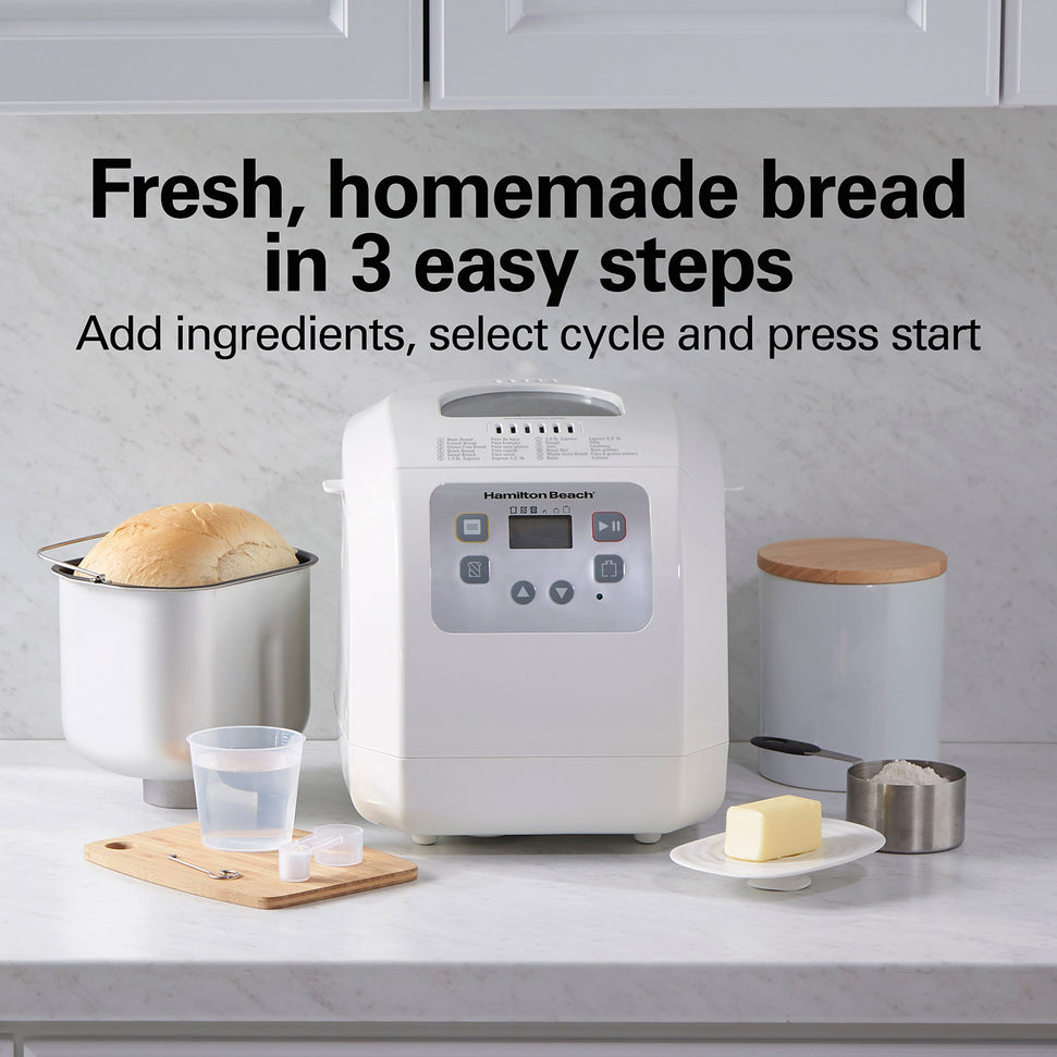 Hamilton Beach - 2 lb White Bread Maker with 12-Program Cycles - 29981G