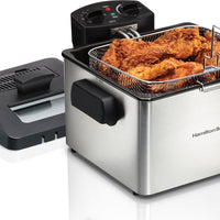 Hamilton Beach - 21 Cup Oil Capacity Professional Style Deep Fryer with Timer - 35043C