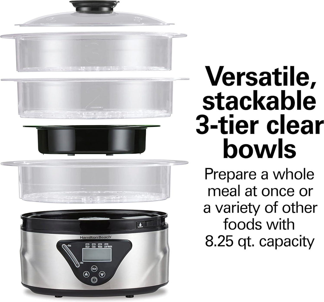 Hamilton Beach - 3-Tier Digital Electric Food Steamer - 37545