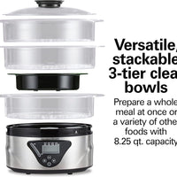 Hamilton Beach - 3-Tier Digital Electric Food Steamer - 37545