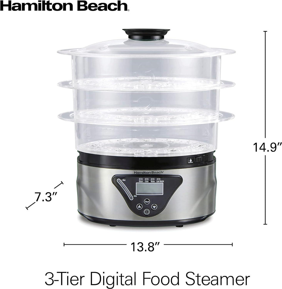 Hamilton Beach - 3-Tier Digital Electric Food Steamer - 37545