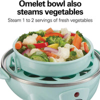 Hamilton Beach - 3-in-1 Egg Cooker with 7 Egg Capacity - 25504G