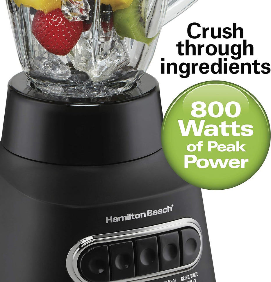 Hamilton Beach - 3-in-1 Electronic MultiBlend Kitchen System with Glass Jar, Travel Jar & Food Processor - 58176J