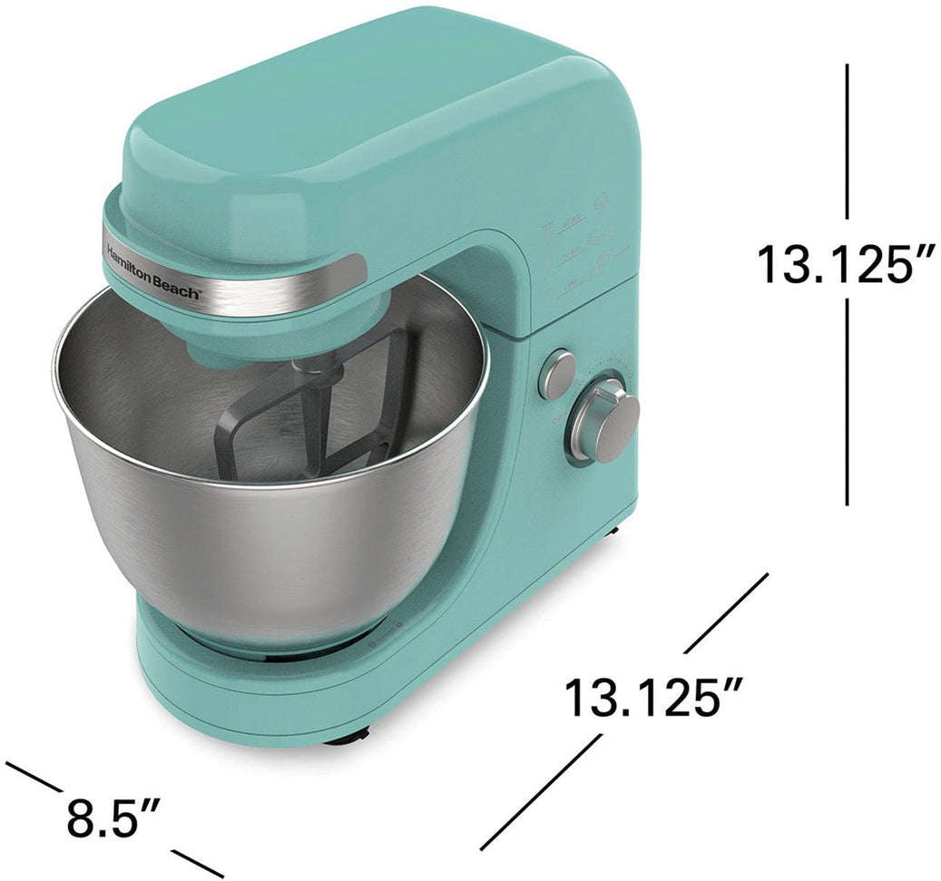 Hamilton Beach - 4 QT Aqua Blue 7 Speed Stand Mixer - 63387