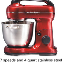 Hamilton Beach - 4 QT Red 7 Speed Stand Mixer - 63395G