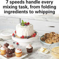 Hamilton Beach - 4 Qt White Electric Stand Mixer with 7 Speeds - 63388