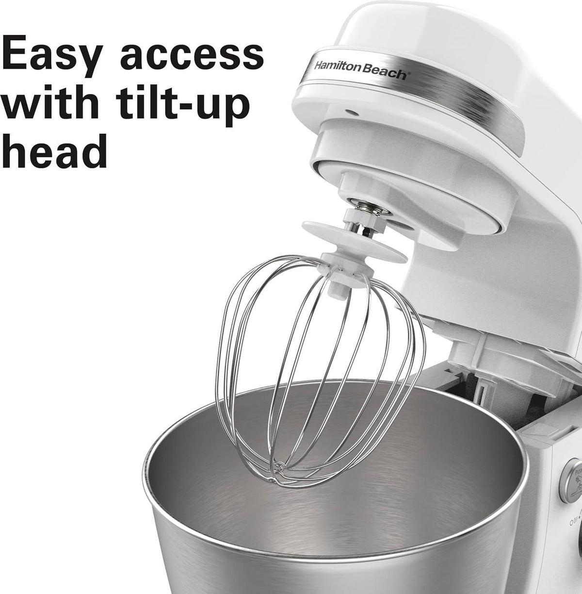Hamilton Beach - 4 Qt White Electric Stand Mixer with 7 Speeds - 63388