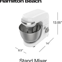 Hamilton Beach - 4 Qt White Electric Stand Mixer with 7 Speeds - 63388