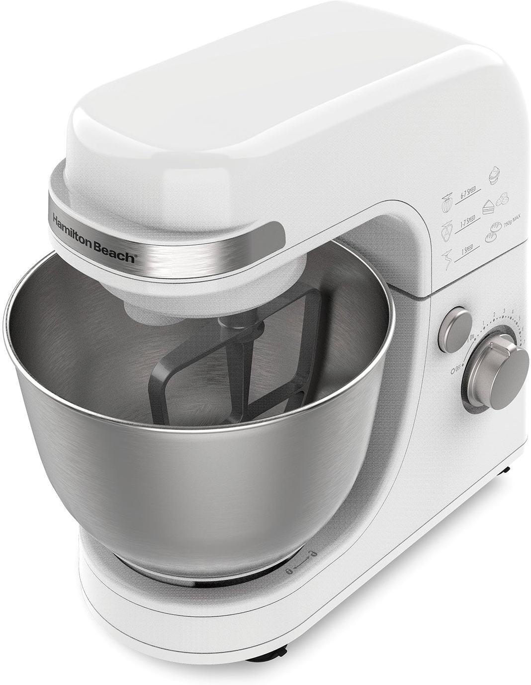 Hamilton Beach - 4 Qt White Electric Stand Mixer with 7 Speeds - 63388