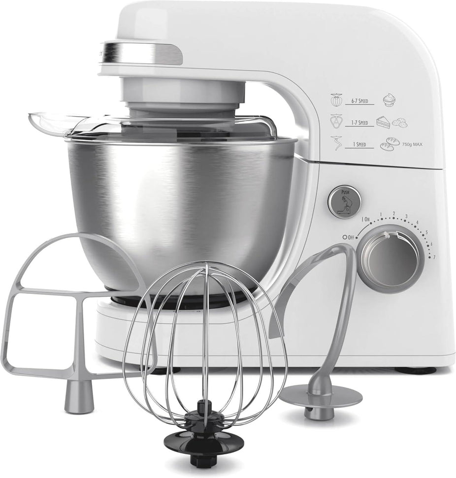 Hamilton Beach - 4 Qt White Electric Stand Mixer with 7 Speeds - 63388