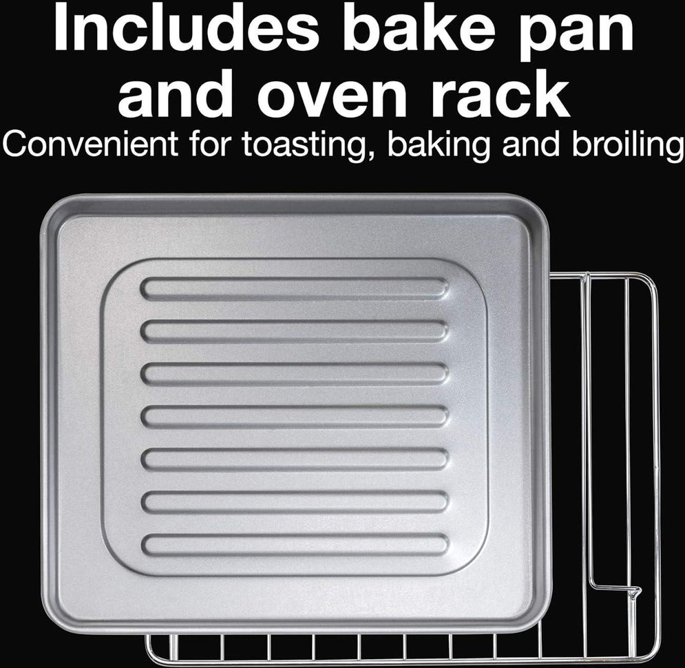 Hamilton Beach - 4 Slice Black and Silver Toaster Oven Multi-Function with Bake - 31260