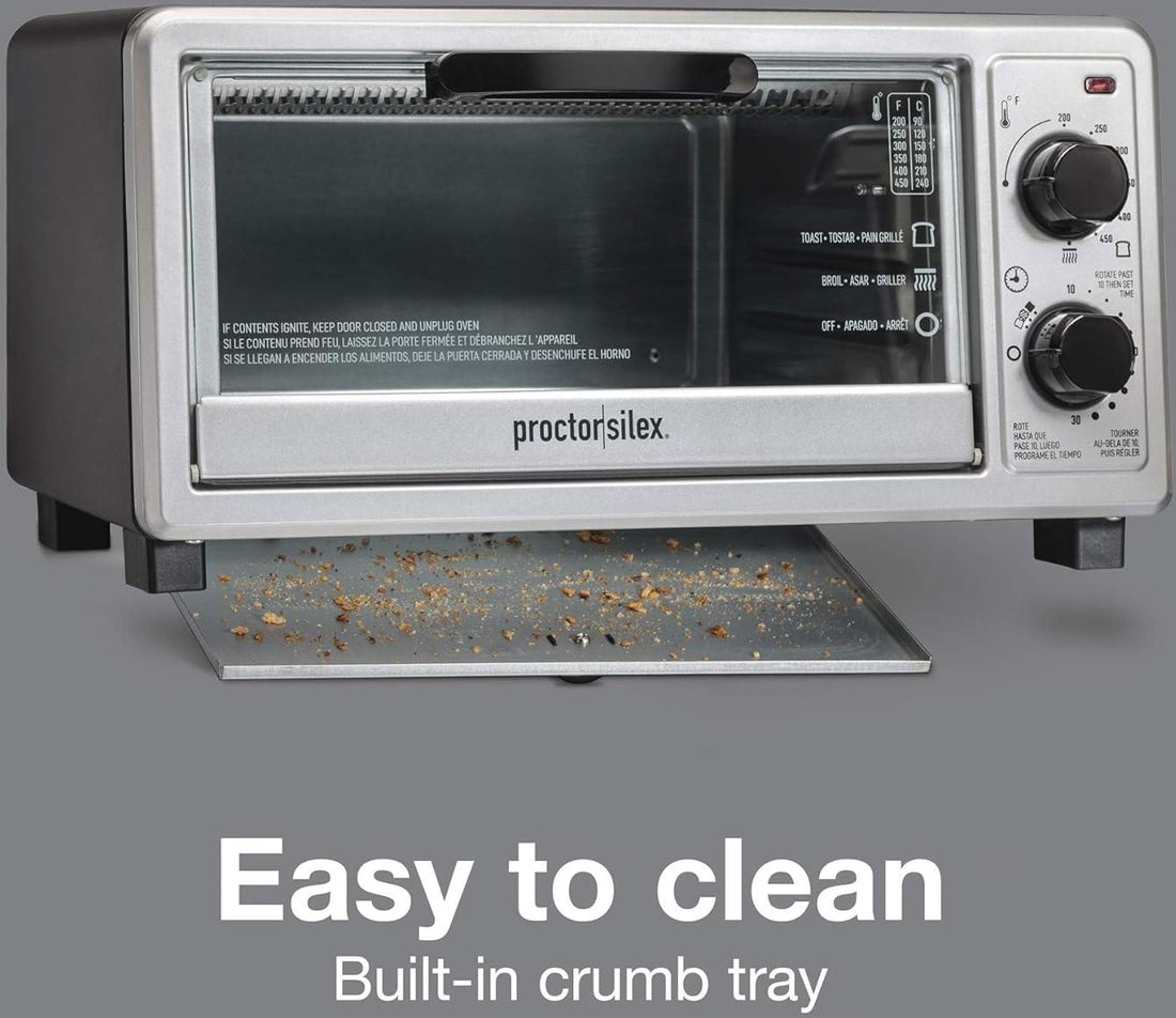 Hamilton Beach - 4 Slice Black and Silver Toaster Oven Multi-Function with Bake - 31260