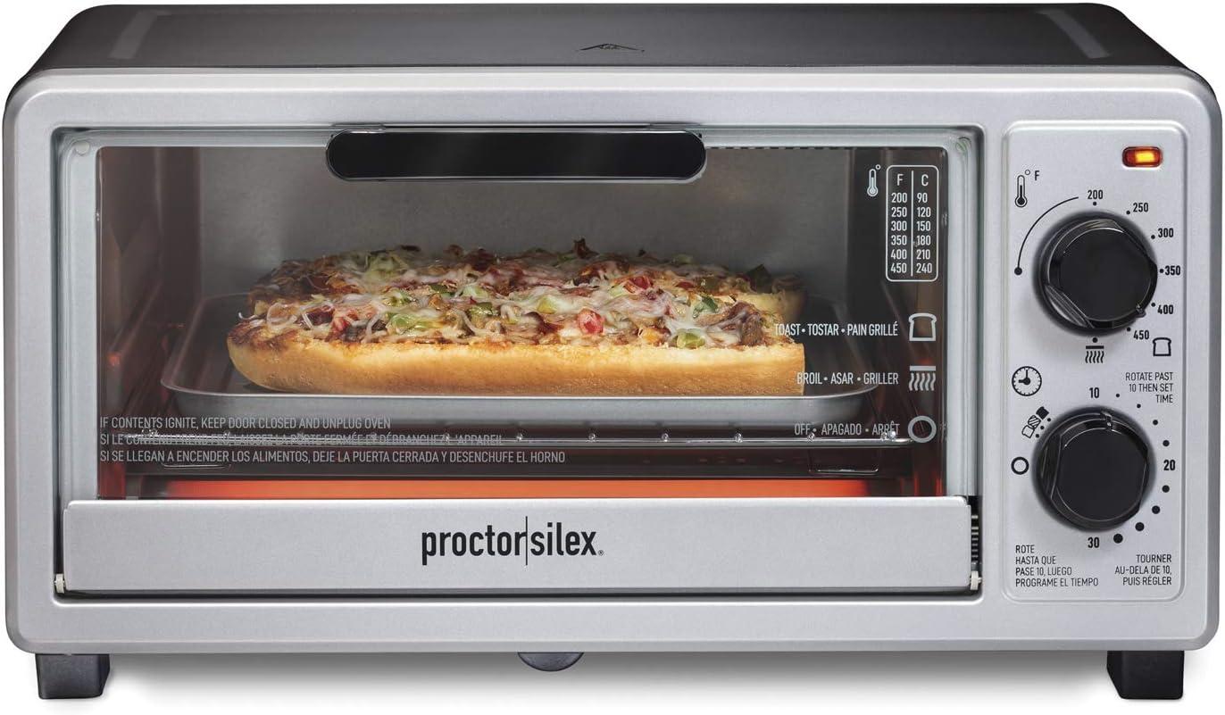 Hamilton Beach - 4 Slice Black and Silver Toaster Oven Multi-Function with Bake - 31260
