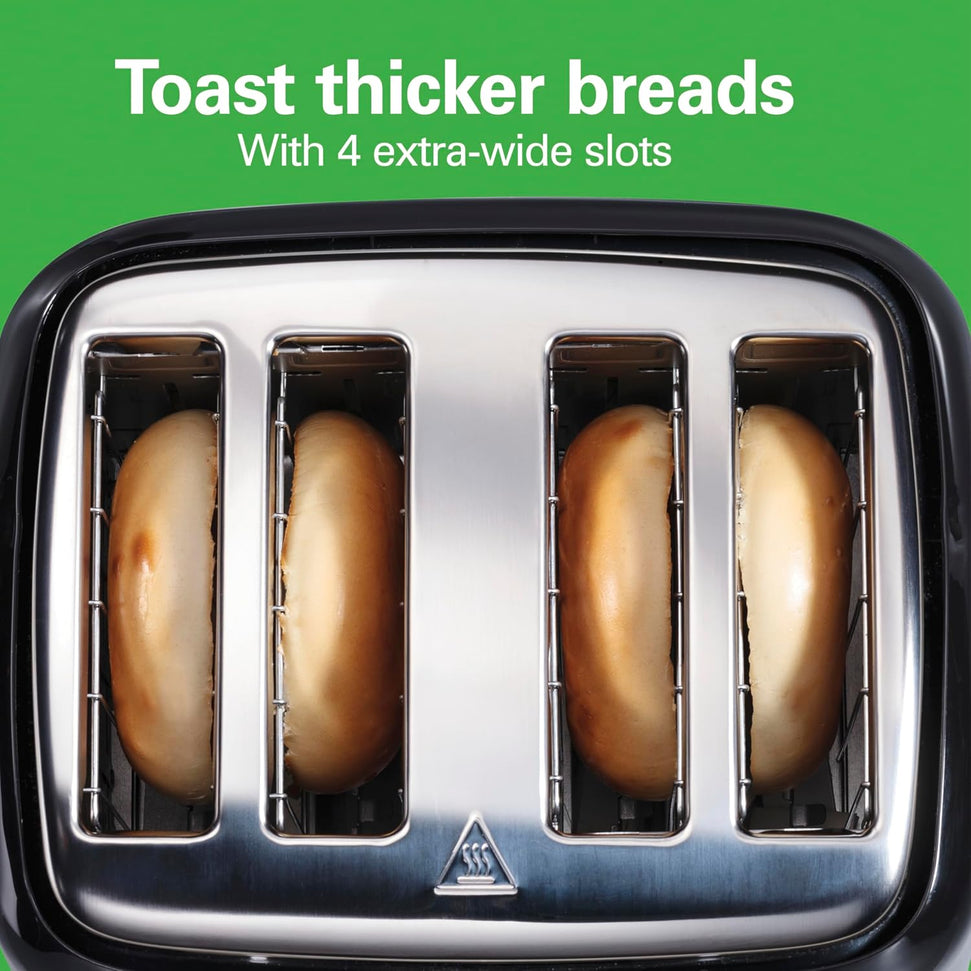 Hamilton Beach - 4 Slices Black Toaster with Extra-Wide Slots - 24217