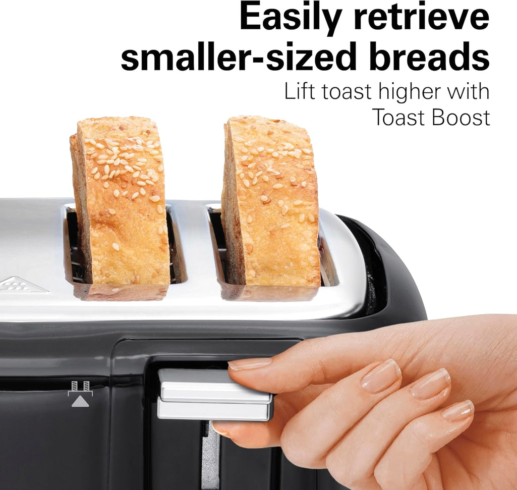 Hamilton Beach - 4 Slices Black Toaster with Extra-Wide Slots - 24217