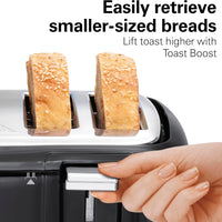 Hamilton Beach - 4 Slices Black Toaster with Extra-Wide Slots - 24217