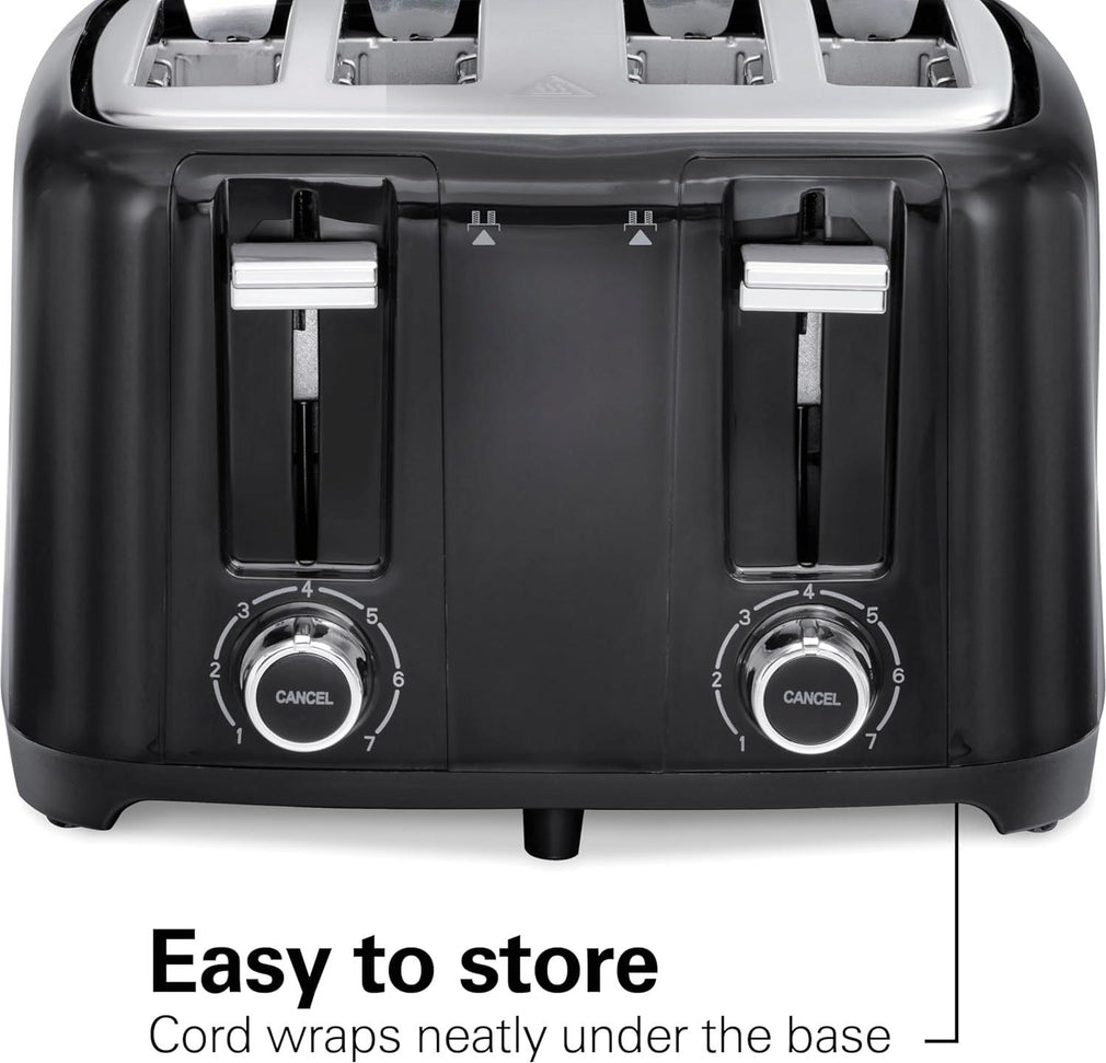 Hamilton Beach - 4 Slices Black Toaster with Extra-Wide Slots - 24217