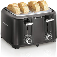 Hamilton Beach - 4 Slices Black Toaster with Extra-Wide Slots - 24217