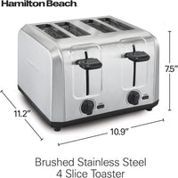 Hamilton Beach - 4 Slices Brushed Stainless Steel Toaster - 24910