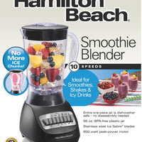 Hamilton Beach - 56 Oz Black Smoothie Blender with Plastic Jar - 50190F