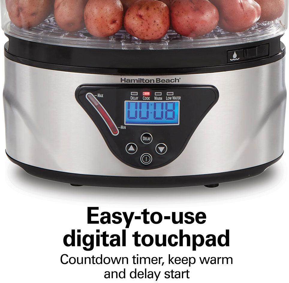 Hamilton Beach - 5.5 QT 2-Tier Digital Food Steamer - 37530MN