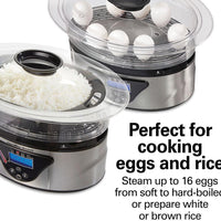 Hamilton Beach - 5.5 QT 2-Tier Digital Food Steamer - 37530MN