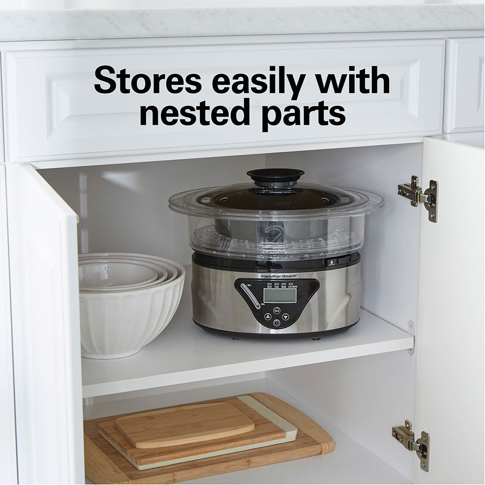 Hamilton Beach - 5.5 QT 2-Tier Digital Food Steamer - 37530MN