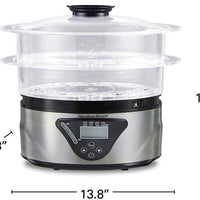 Hamilton Beach - 5.5 QT 2-Tier Digital Food Steamer - 37530MN