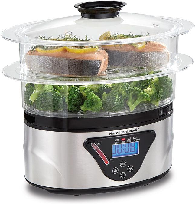 Hamilton Beach - 5.5 QT 2-Tier Digital Food Steamer - 37530MN