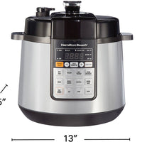 Hamilton Beach - 6 QT Multi Function Pressure Cooker Grey - 34500