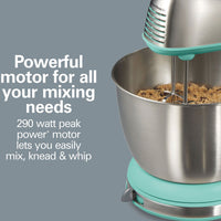 Hamilton Beach - 6 Speed Aqua Blue Classic Stand Mixer - 64658