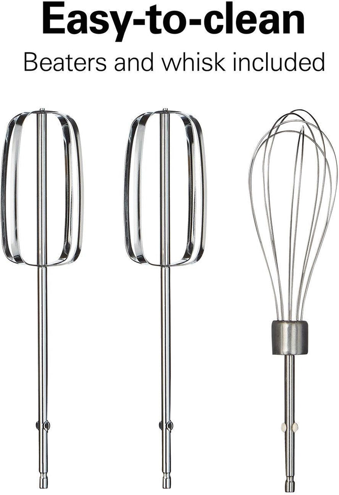 Hamilton Beach - 6 Speed Black Hand Mixer with Quick Burst™ and Snap-On Case - 62690F