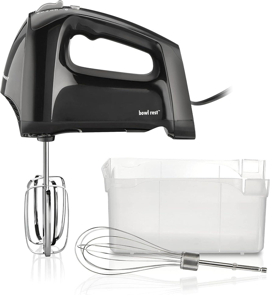 Hamilton Beach - 6 Speed Black Hand Mixer with Quick Burst™ and Snap-On Case - 62690F