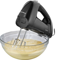 Hamilton Beach - 6 Speed Black Hand Mixer with Quick Burst™ and Snap-On Case - 62690F