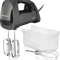 Hamilton Beach - 6 Speed Black Hand Mixer with Quick Burst™ and Snap-On Case - 62690F