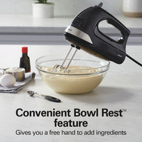 Hamilton Beach - 6 Speed Hand Mixer with Snap On Case Black - 62639C