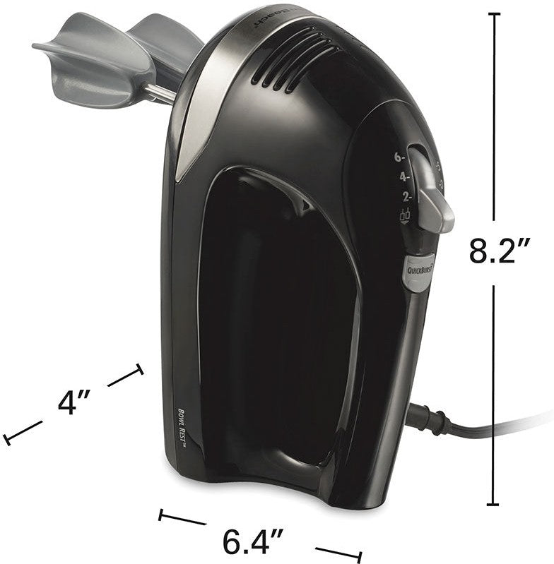 Hamilton Beach - 6 Speed Hand Mixer with Snap On Case Black - 62639C