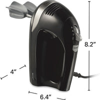 Hamilton Beach - 6 Speed Hand Mixer with Snap On Case Black - 62639C