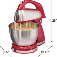 Hamilton Beach - 6 Speed Red Classic Stand Mixer - 64654
